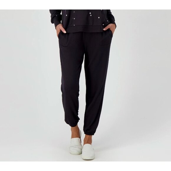 Candace Cameron Bure The Malibu Lounge Regular Jogger Black Grey Solid XXSmall - Picture 1 of 6
